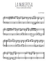 Téléchargez l'arrangement pour piano de la partition de La Mariposa en PDF